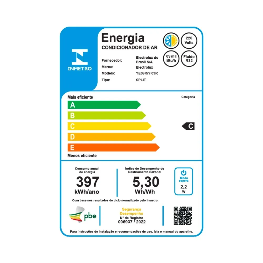 Ar-Condicionado Split Electrolux 9.000 BTUs Color Adapt Quente/Frio com Wi-fi (YI09R/YE09R)