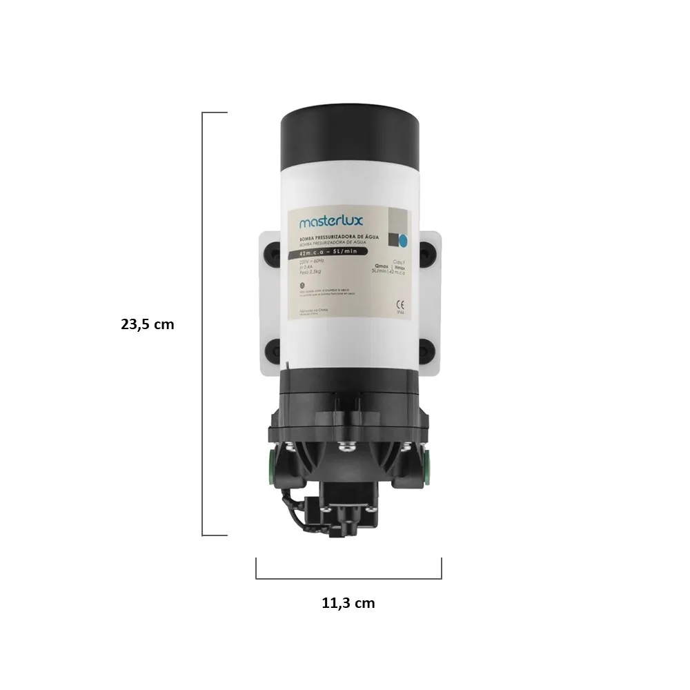 Pressurizador de Água Masterlux 220V para Purificadores e Geladeiras