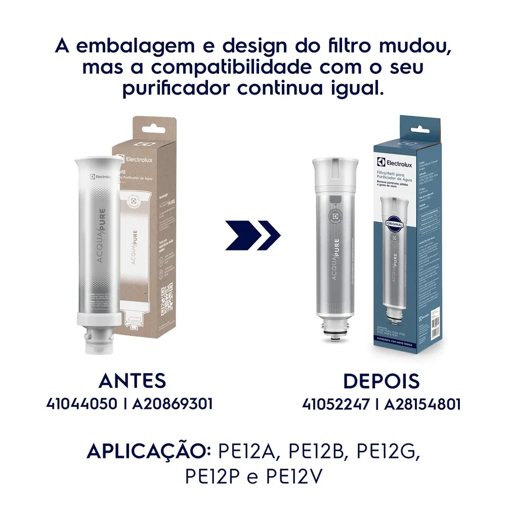 Filtro/Refil Original de Água Acqua Pure para Purificador Electrolux PC02X/PE12A/PE12B/PE12G/PE12V/PE12P