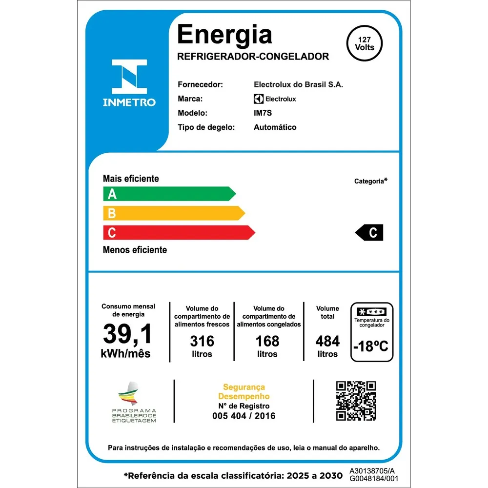 Geladeira Electrolux Frost Free Inverter 484L Efficient AutoSense 3 Portas Inox Look (IM7S)