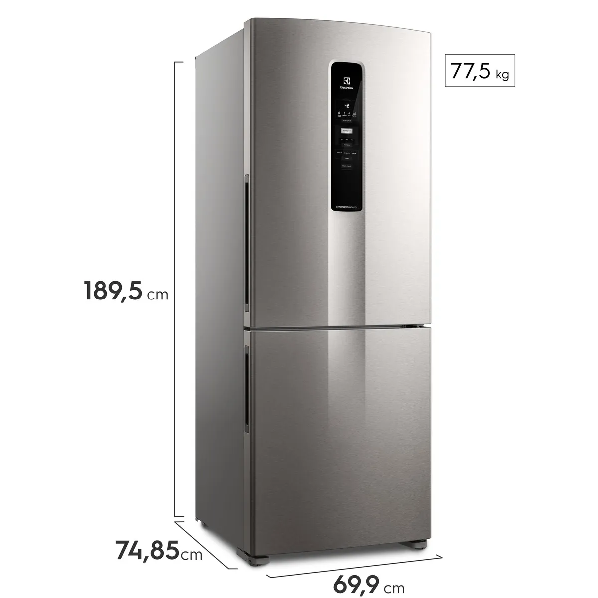 Geladeira Electrolux Inverse Inverter com Fresh&Flex 488 L cor Inox (IB55S)