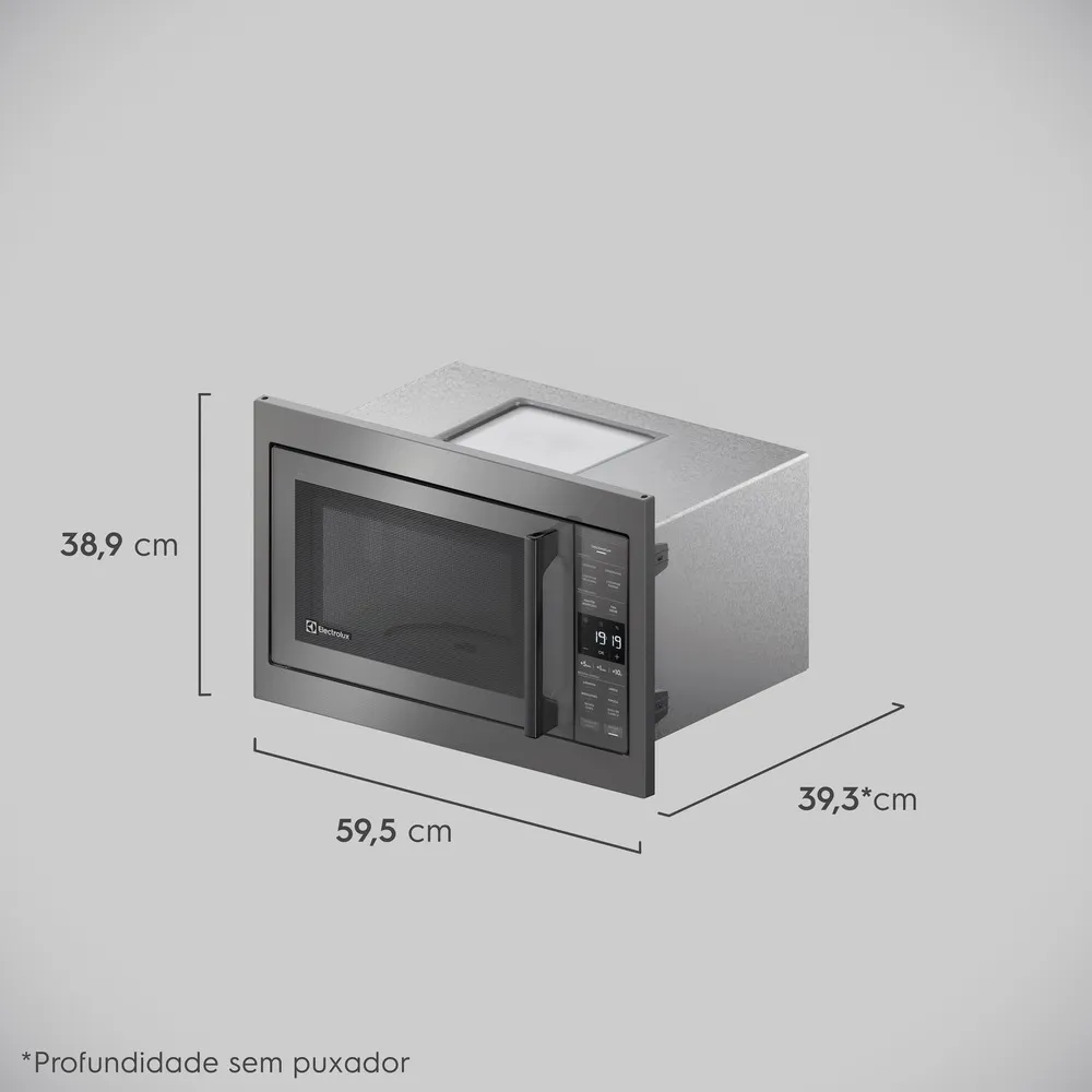 Micro-ondas de Embutir Electrolux 34L cor Inox Experience com Painel Inteligente (ME3BC)