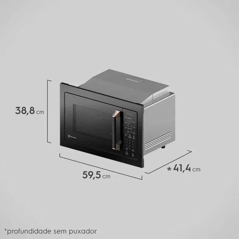 Micro-ondas de Embutir Electrolux 34L Preto com Grill Pro Series (MV43T)