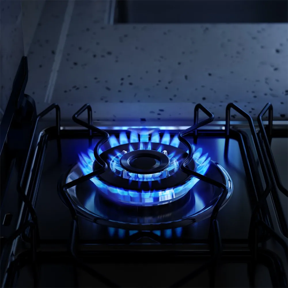 Fogão 4 bocas Electrolux Preto Experience Mesa vidro, 2 Fornos e Tripla Chama (FE4DP)
