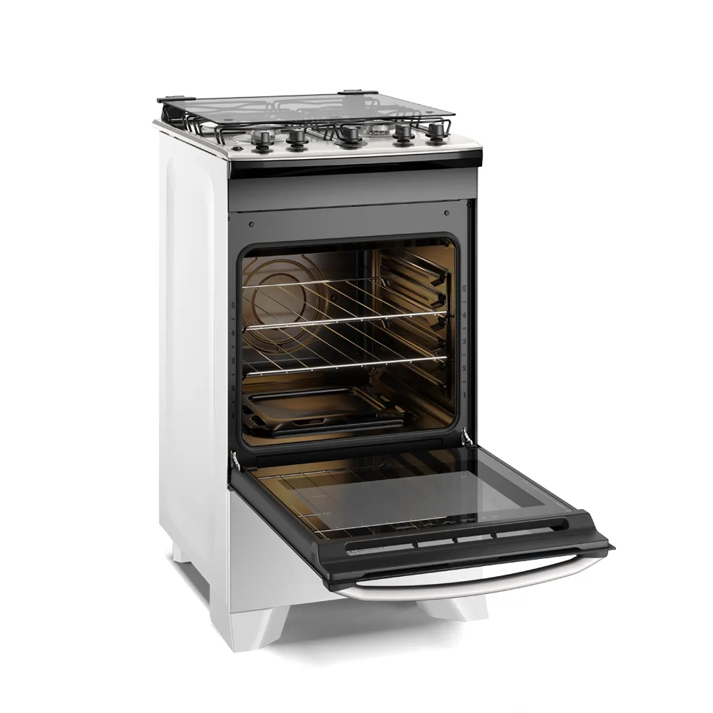 Fogão 4 bocas Electrolux Branco Efficient com Mesa Inox, PerfectCook e VaporBake (FE4IB)