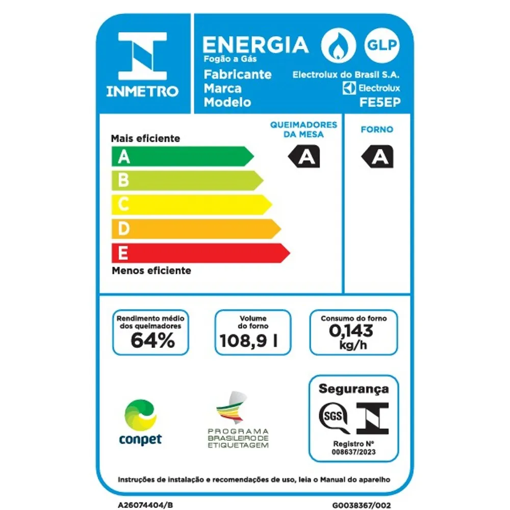 Fogão de Embutir 5 bocas Electrolux Preto Experience Mesa Vidro e Tripla Chama (FE5EP)