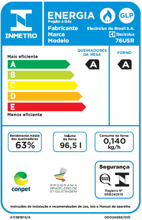 Fogão 5 Bocas Electrolux Preto com Tripla Chama e Timer Digital (76USR)