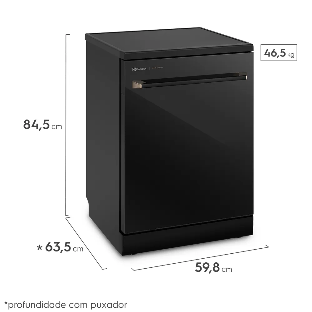 Lava-Louças Electrolux 14 Serviços Preta Pro Series com Função Higienizar (LP14V)