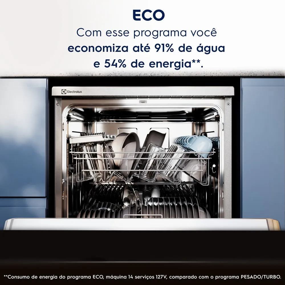 Lava-Louça Electrolux 14 Serviços Branca com Programa Lava & Seca 50 min (LB14E)
