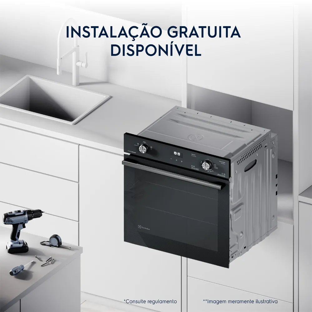 Forno de Embutir Elétrico Electrolux 80L Efficient com PerfectCook (OE8EL)
