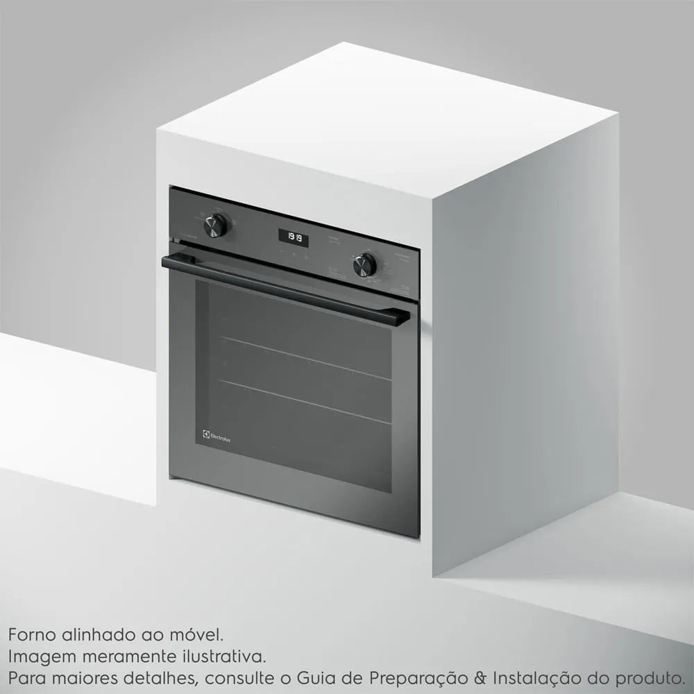 Forno de Embutir Electrolux a Gás 80L Experience com FoodSensor Cinza (OE8GF)