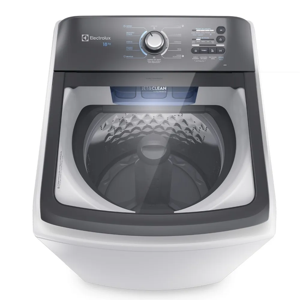 Máquina de Lavar Electrolux 18kg Branca Efficient Cesto inox e Jet&Clean (LEE18)