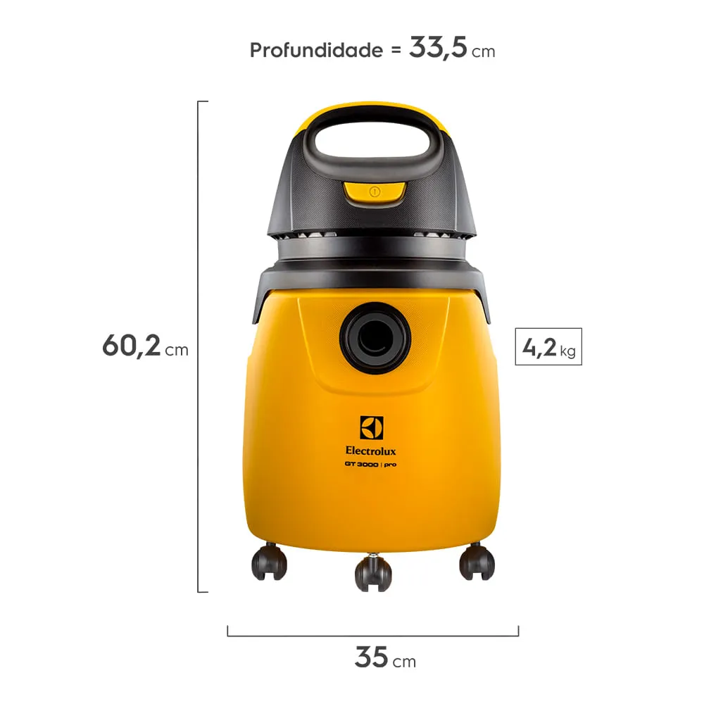 Aspirador de Pó e Água Electrolux 1300W 20L Profissional com Função Sopro Amarelo (GT30N)