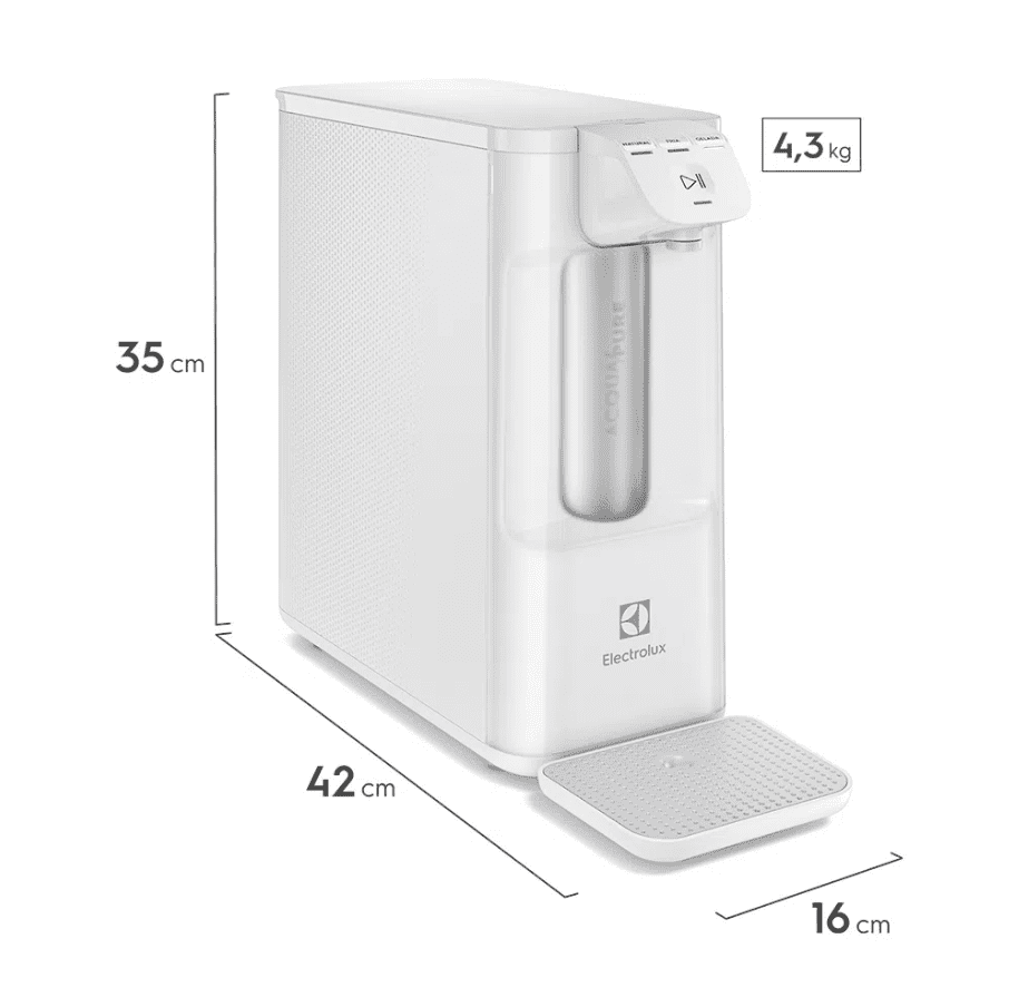 Purificador Electrolux Eletrônico Compacto Experience Pure 4x Digital Branco (PE12B)
