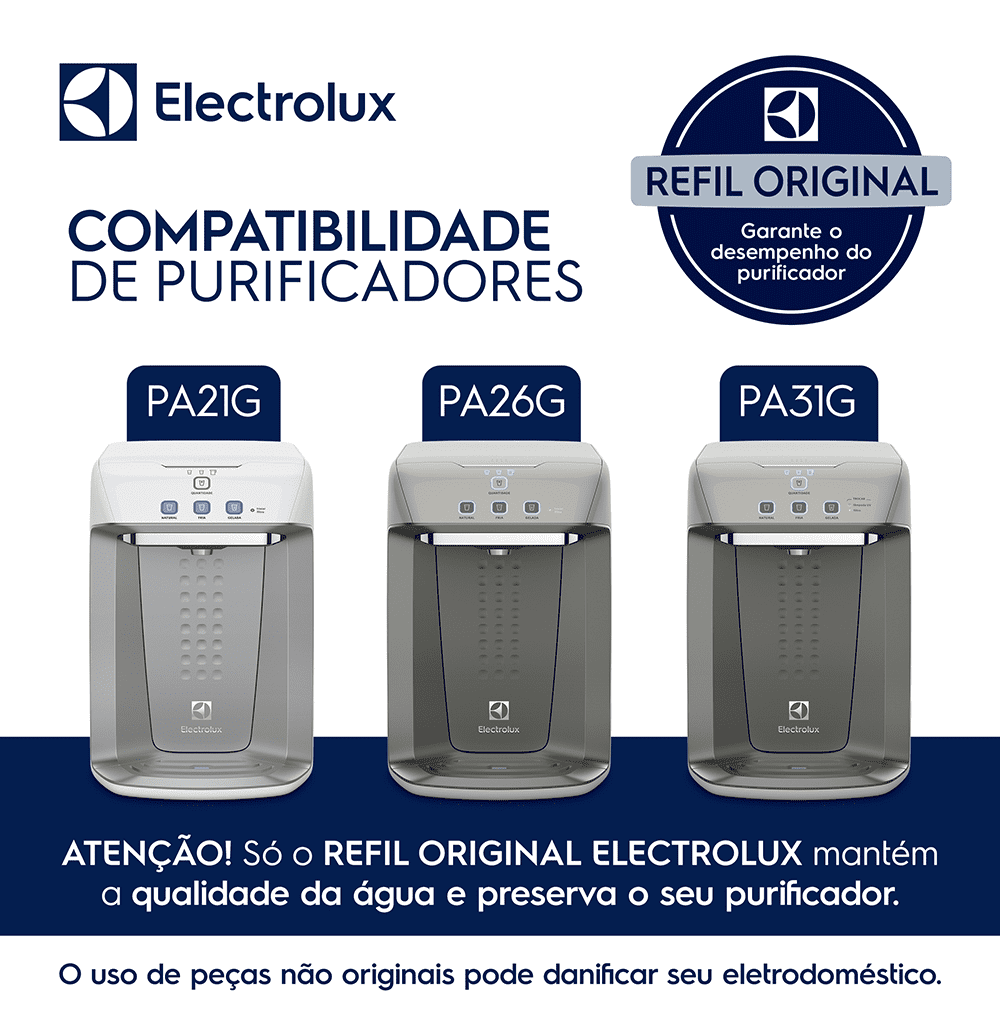 Kit 2 Filtros/Refis ORIGINAIS para Purificador de Água PA21G / PA26G / PA31G Electrolux