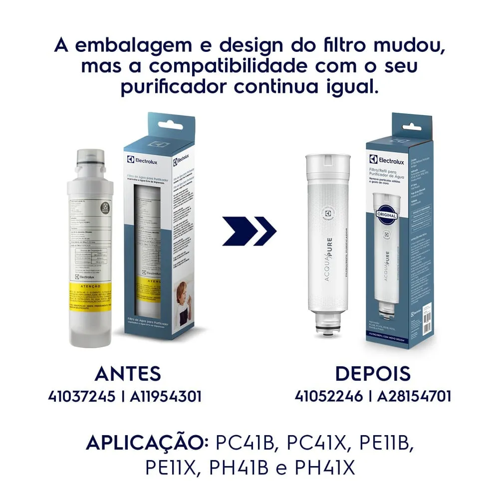 Kit 6 Filtros/Refis Originais de Água para Purificador Electrolux PE11B/PE11X/PC41B/PC41X/PH41B/PH41X