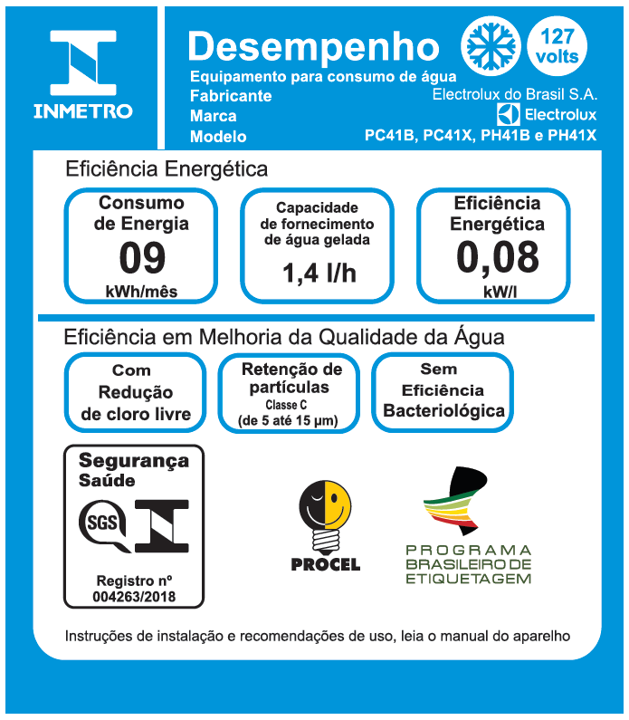 Purificador Electrolux com Compresso e Painel Mecânico Cinza (PC41X)