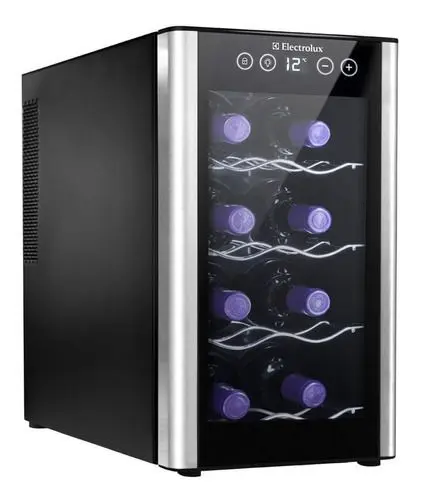 Adega de Vinho Climatizada Electrolux 8 garrafas Uma Porta Acabamento em Alumínio (ACB08)