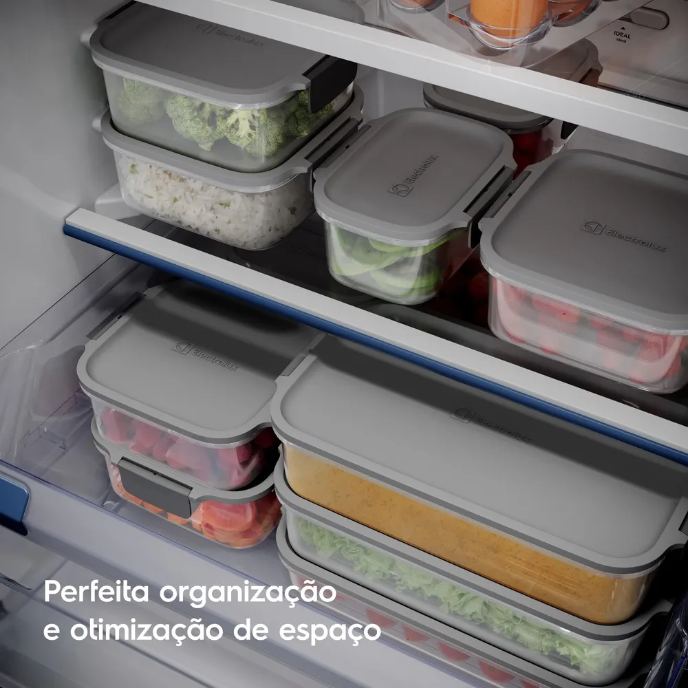 Potes Herméticos de Plástico Electrolux Cinza 8 Unidades Empilháveis Modulares