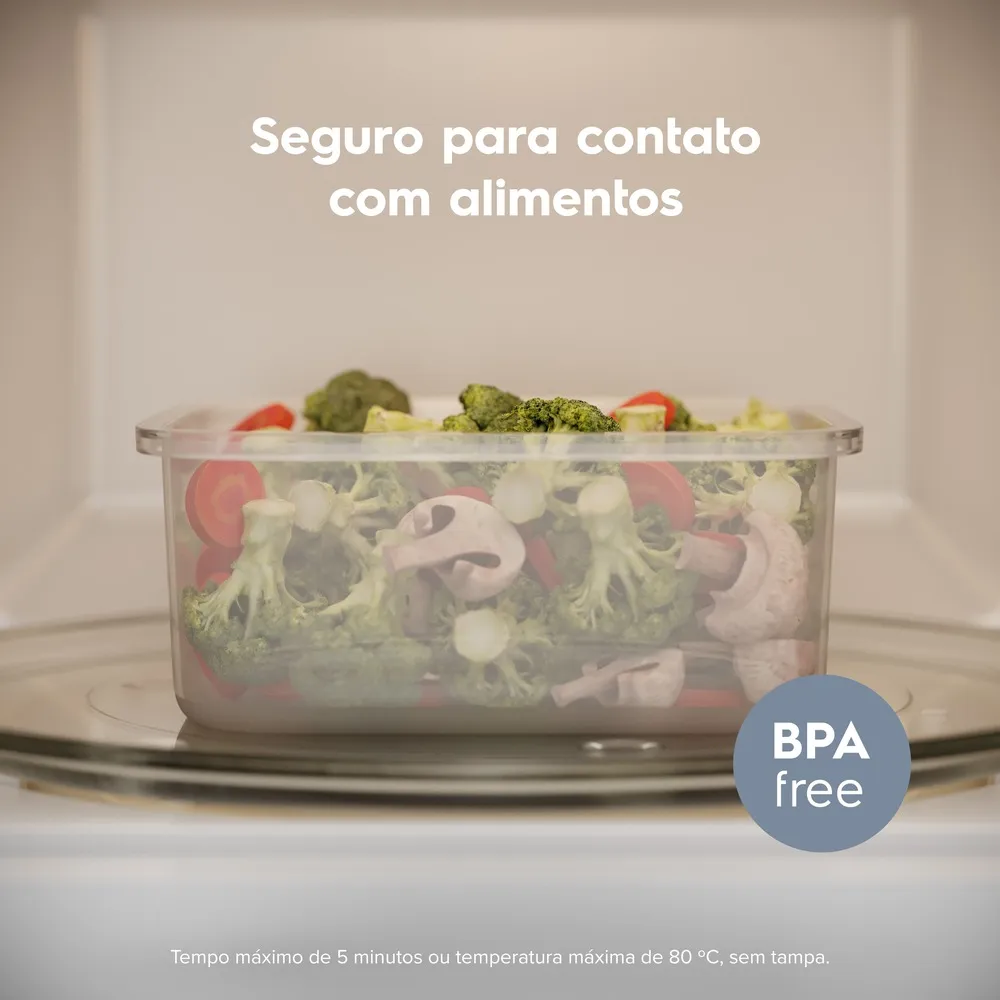 Kit Marmiteira Lunch Box Electrolux Plástico Azul Resistente a Temperatura 2 Unidades