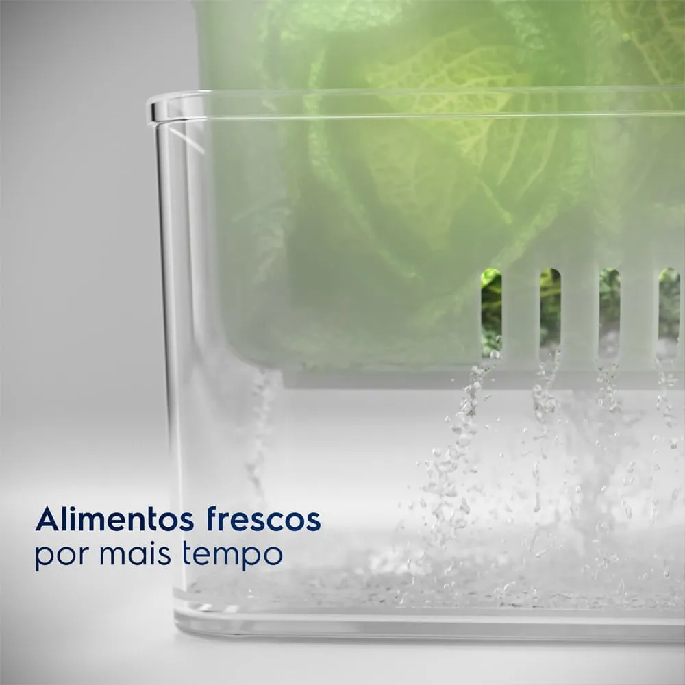 Kit 2 Organizadores de Geladeira Electrolux Experience com Escorredor 5L