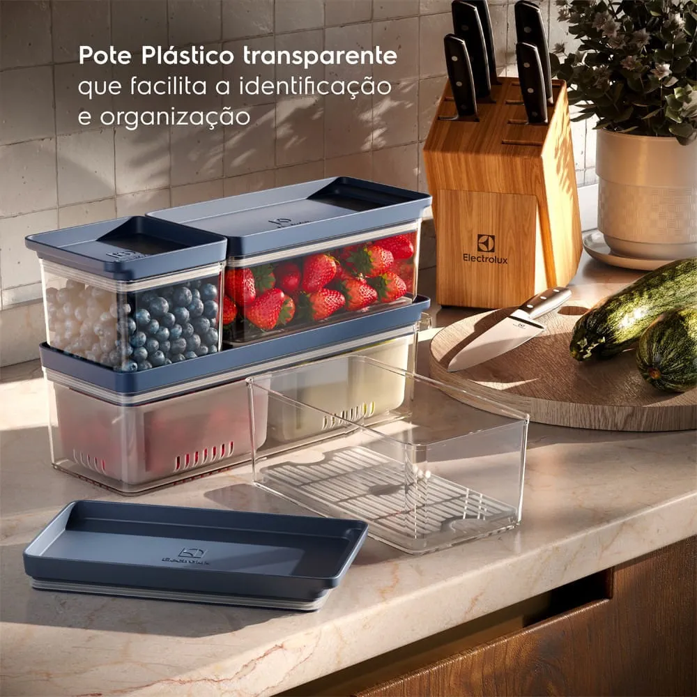 Kit 2 Organizadores de Geladeira Electrolux Experience com Escorredor 5L