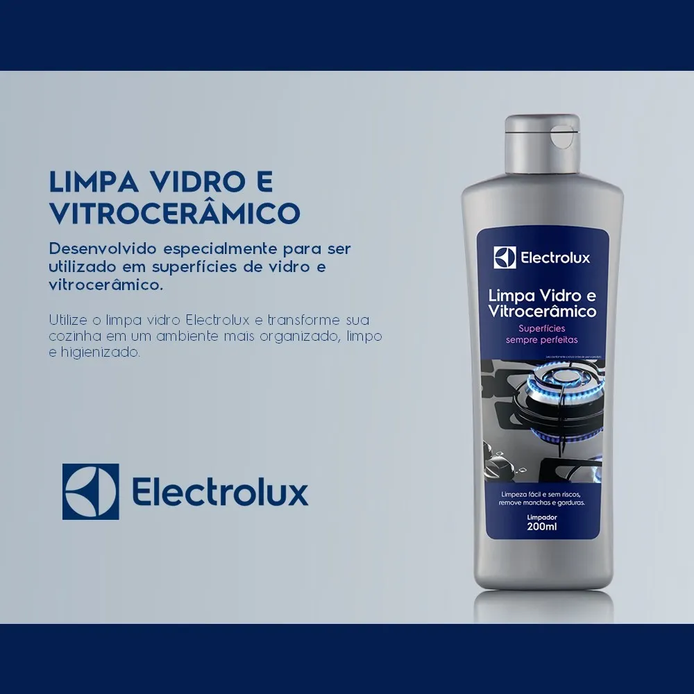 Limpa Máquina de Lavar Roupas + Limpa Inox + Limpa Vidro, Vitrocerâmico + Limpa Forno, Grill Electrolux